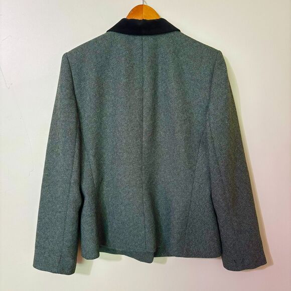 Vintage Judith Hart Blazer Womens 12 Green Paisley Embroidered Tweed 90s Jacket - Picture 3 of 16
